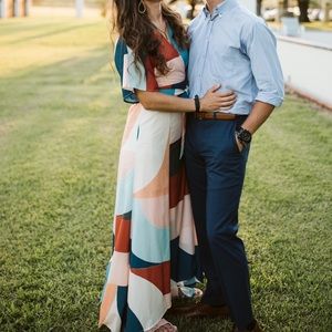 Hutch abstract print maxi wrap dress